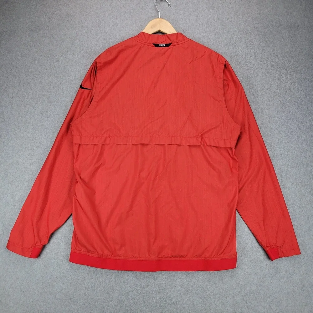 Nike New England Patriots Windbreaker Mens Large Red NFL Quarter Zip‎